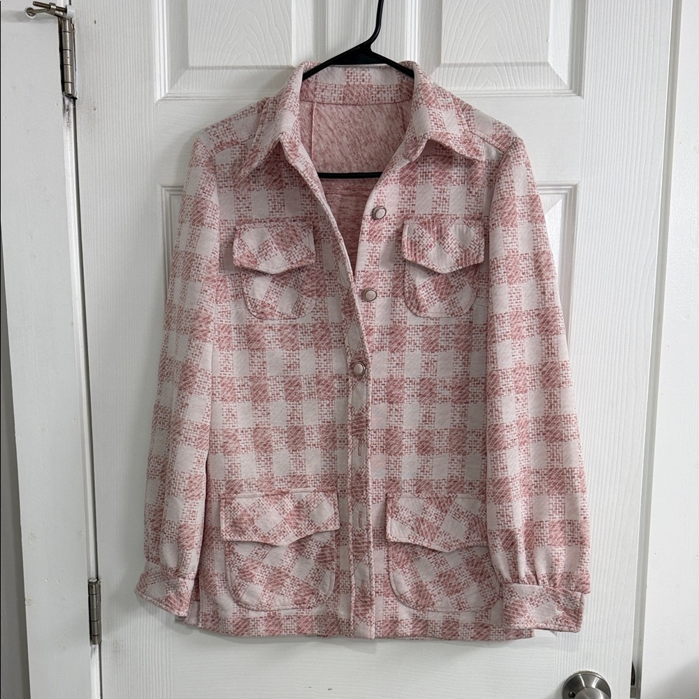 Source Unknown Vintage Pink Plaid Jacket